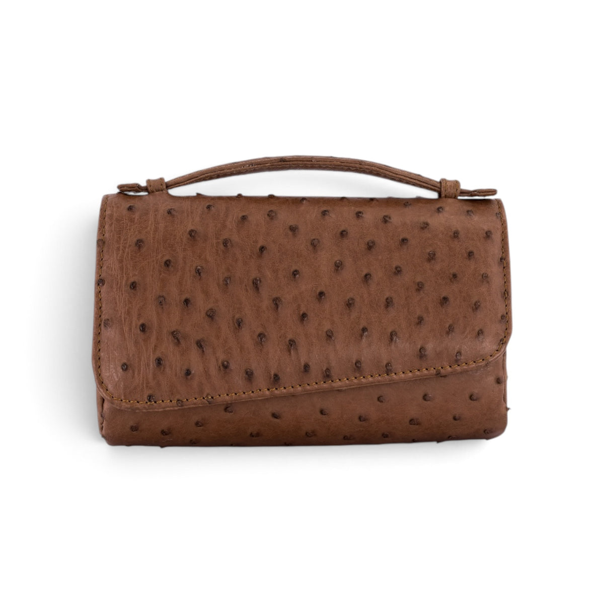 Ostrich Leather Flap Bag
