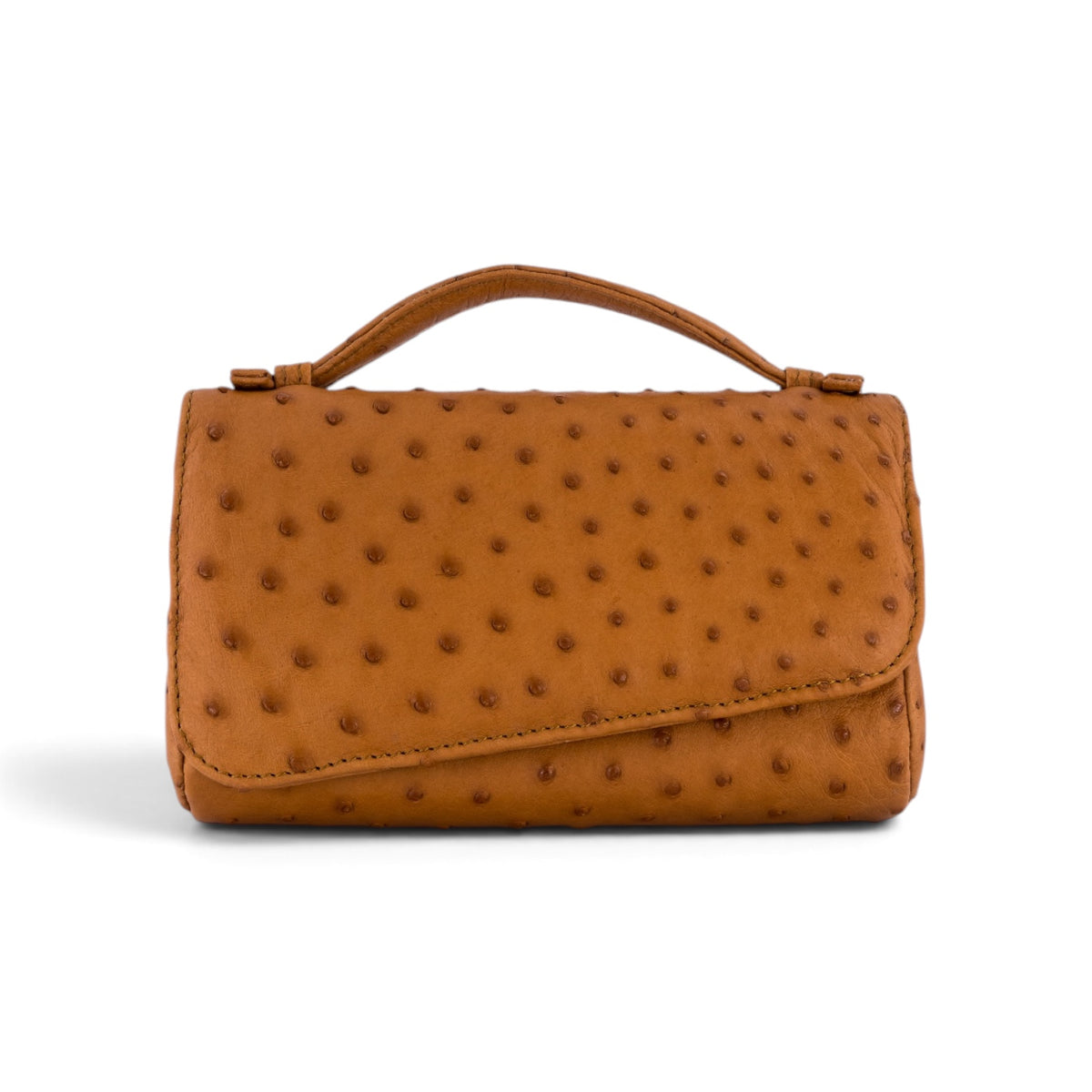 Ostrich Leather Flap Bag