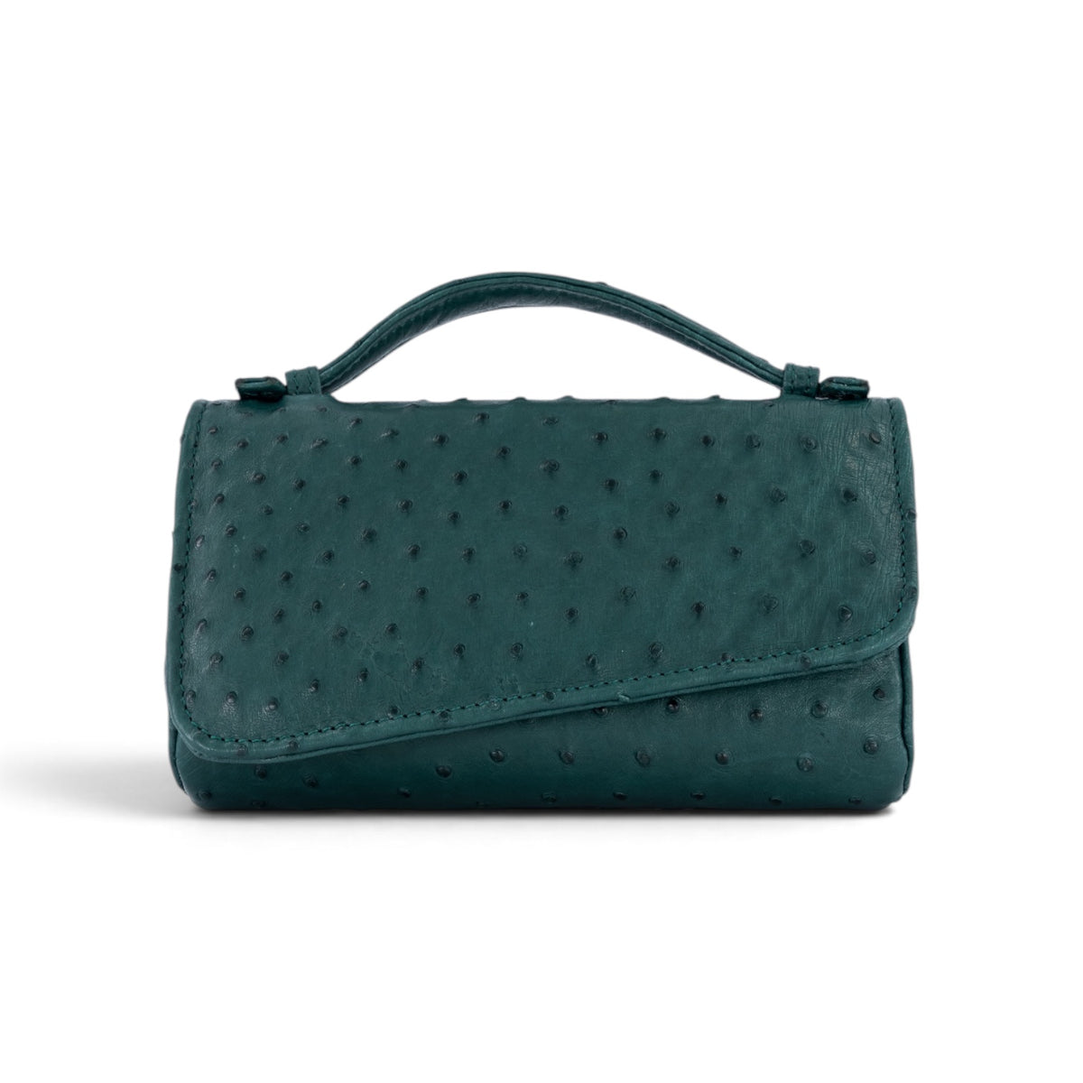 Ostrich Leather Flap Bag