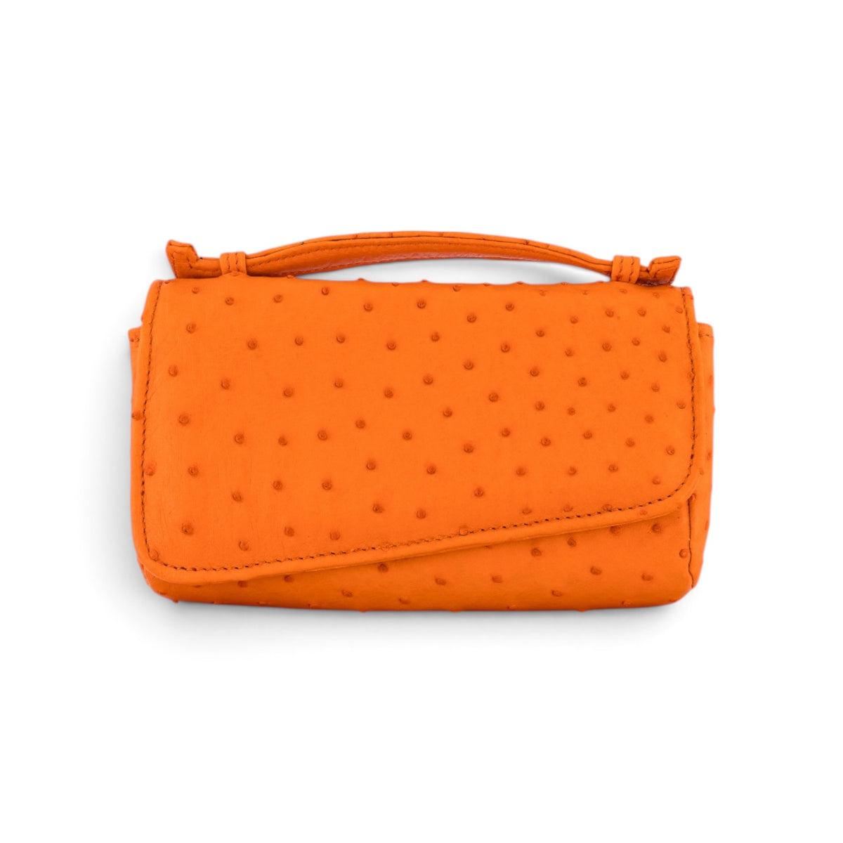 Ostrich Leather Flap Bag
