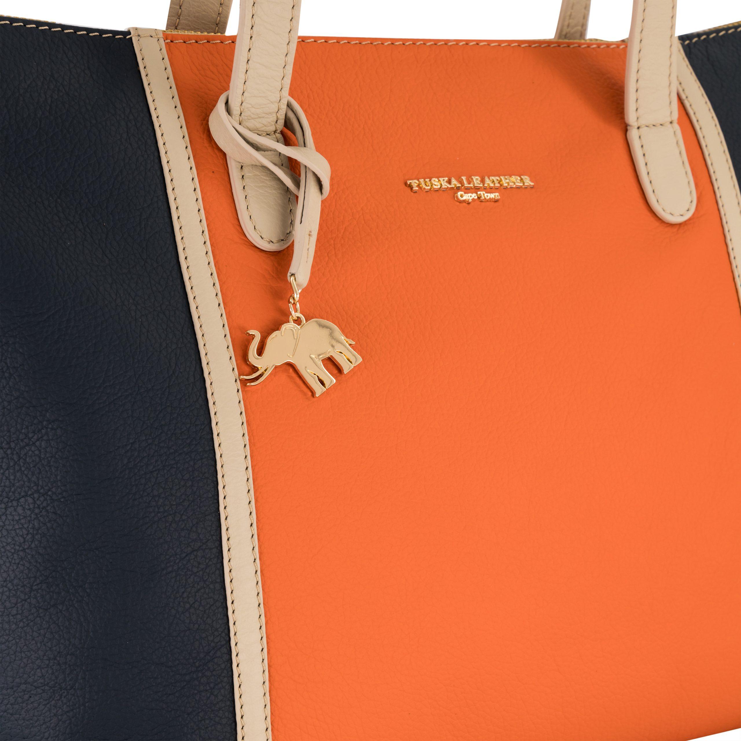 #Color_orange, navy & cream