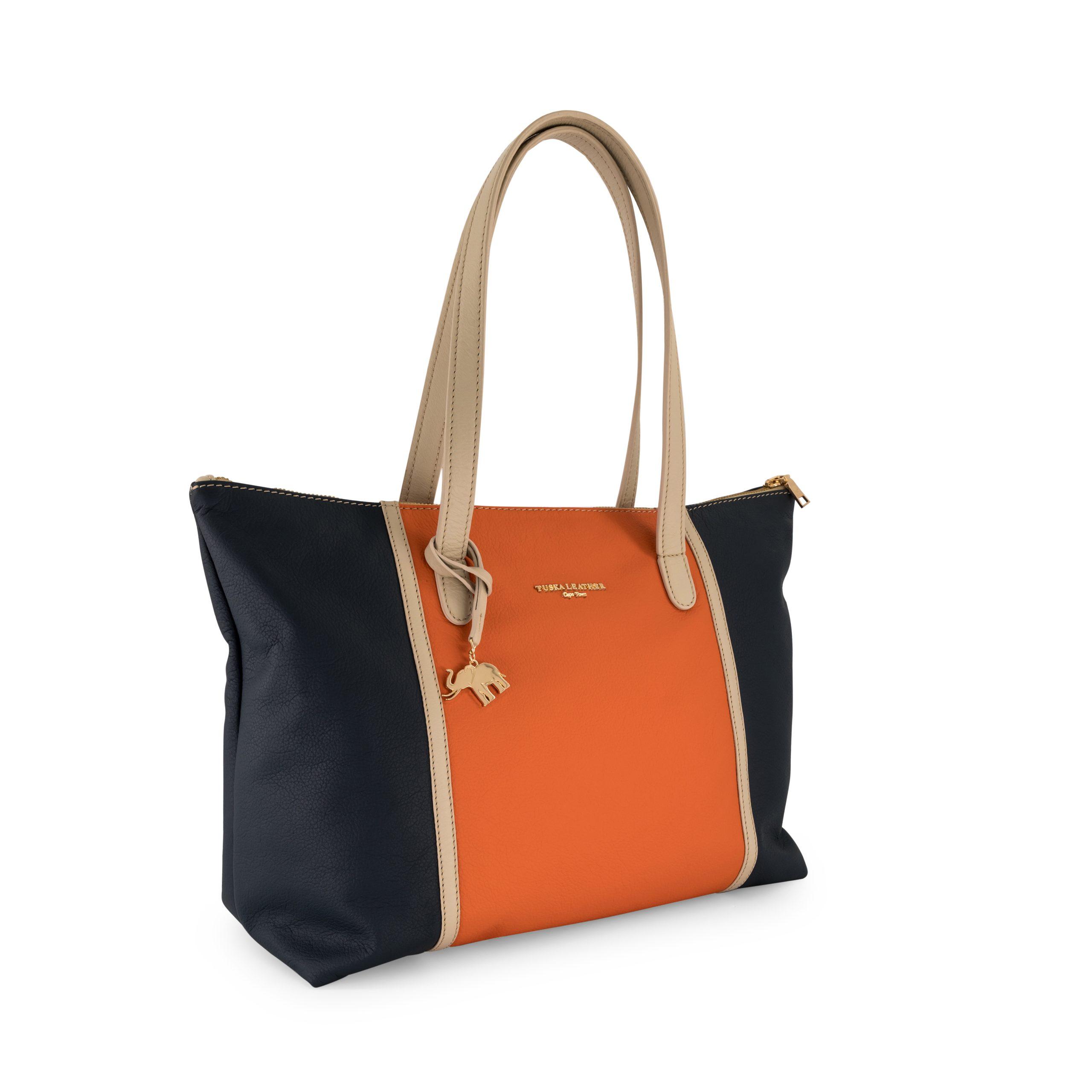 #Color_orange, navy & cream