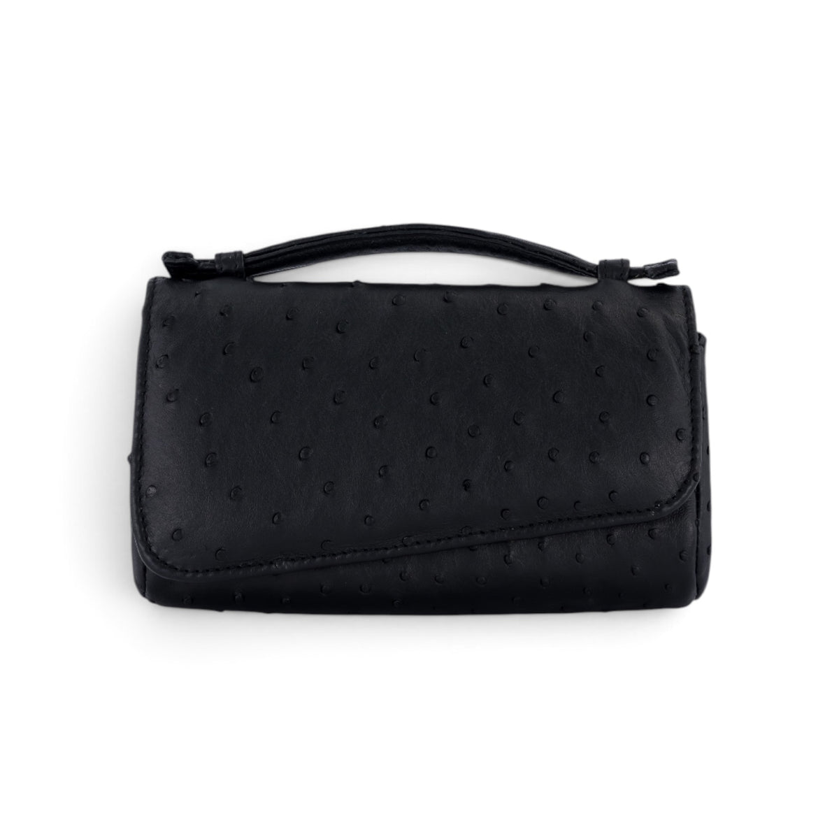 Ostrich Leather Flap Bag