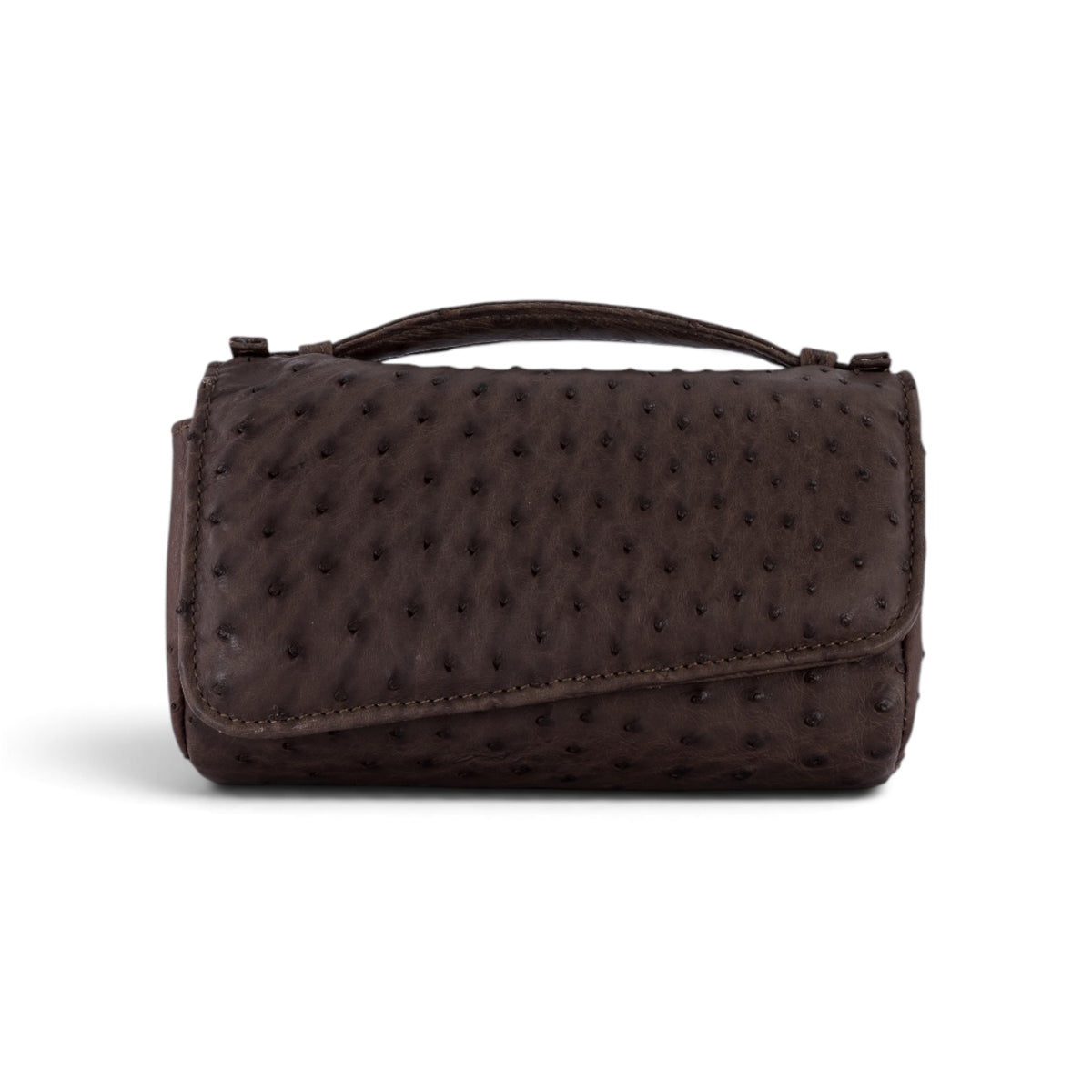 Ostrich Leather Flap Bag