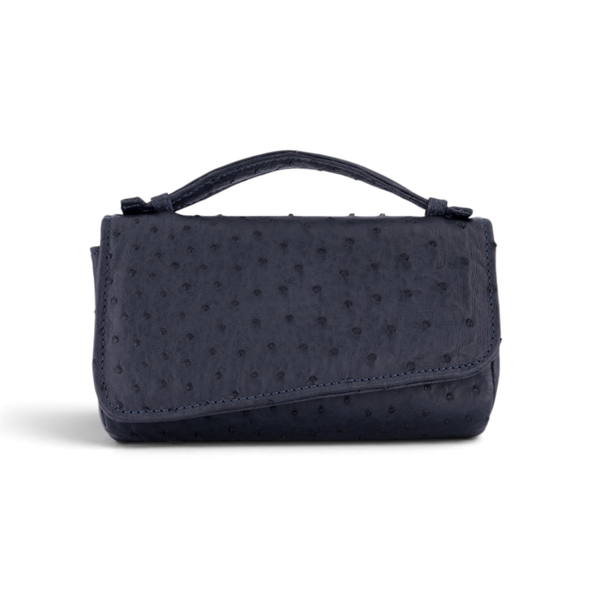 Ostrich Leather Flap Bag