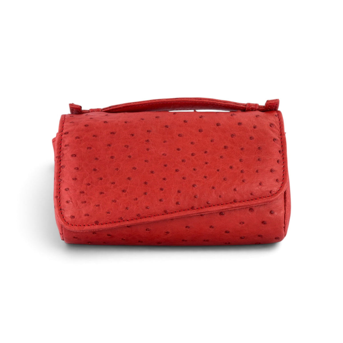 Ostrich Leather Flap Bag